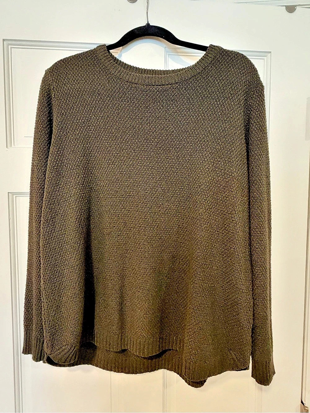 Pink Clover Textured Crewneck Sweater Green Size 1X